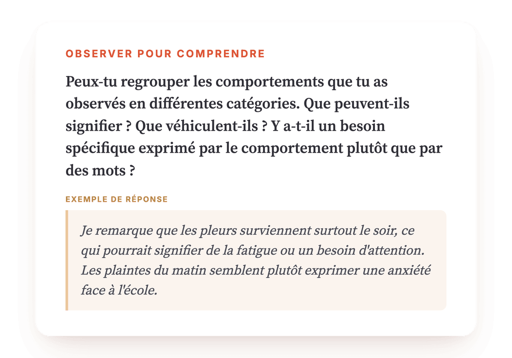Aperçu, un extrait d'une étape du programme