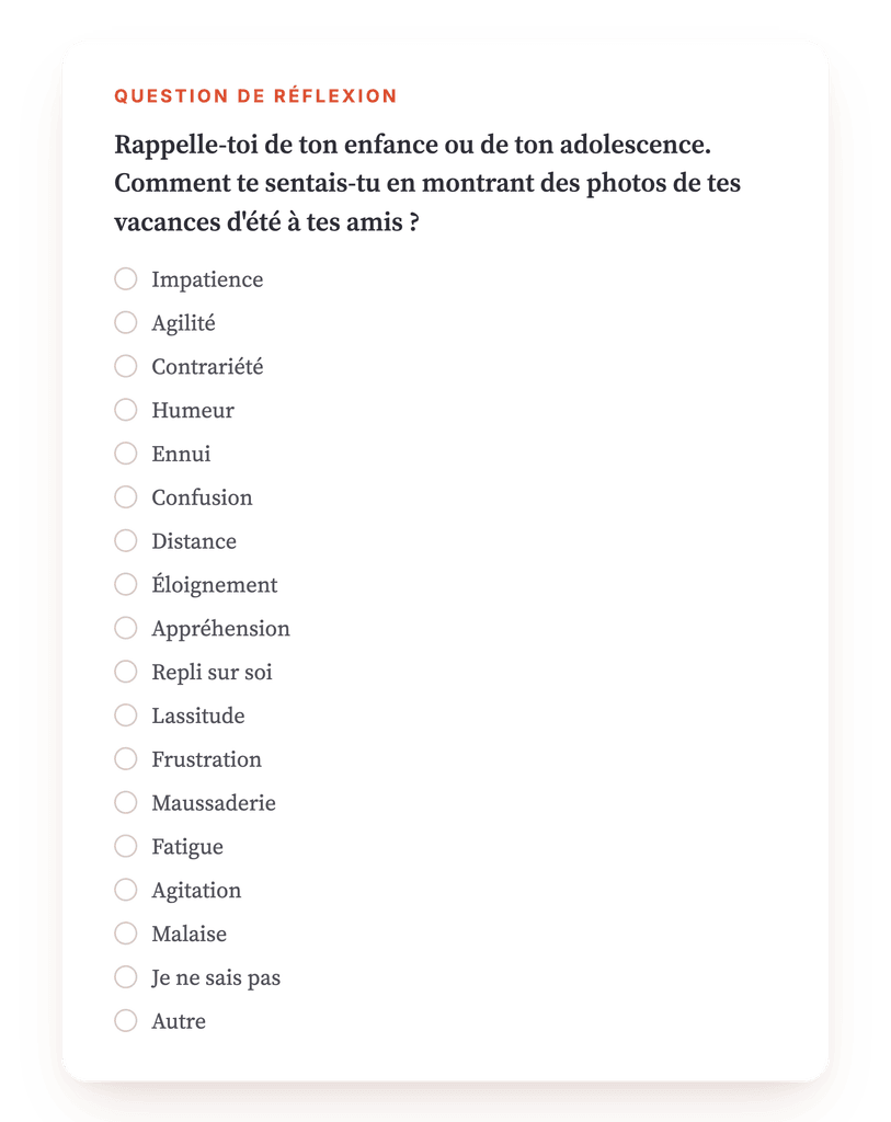 Aperçu, un extrait d'une étape du programme