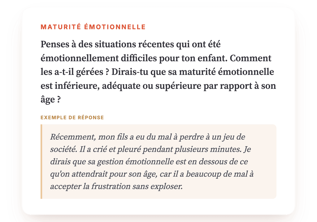 Aperçu, un extrait d'une étape du programme
