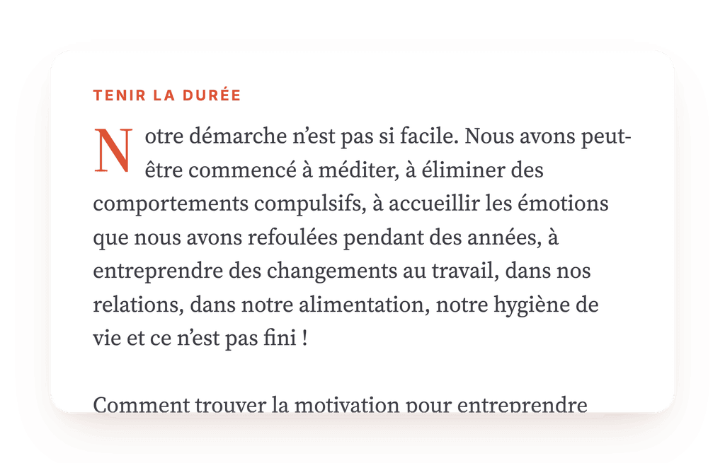 Aperçu, un extrait d'une étape du programme