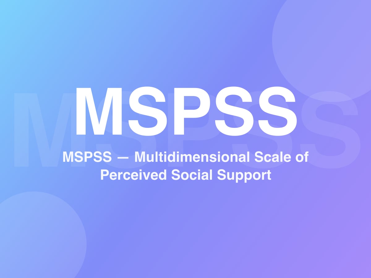 Multidimensional Scale of Perceived Social Support