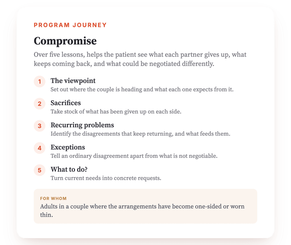 Program overview · The map of the program, lesson by lesson.