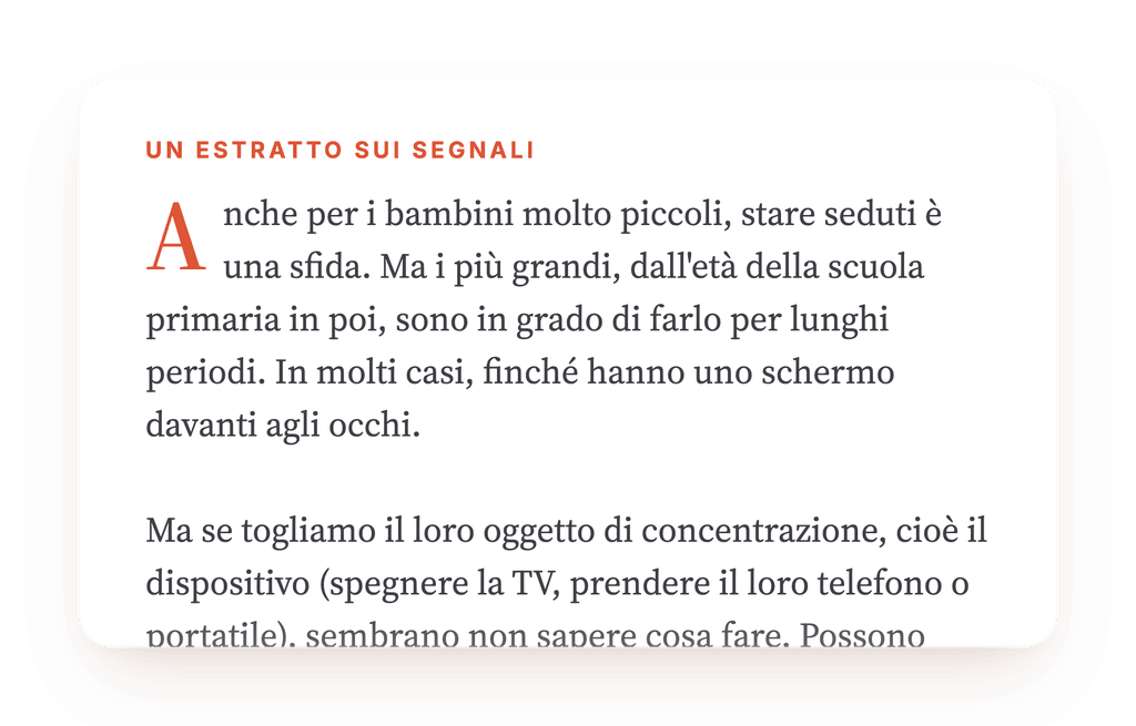 Anteprima, un estratto di una fase del programma