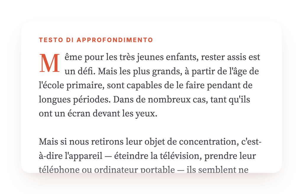 Anteprima, un estratto di una fase del programma
