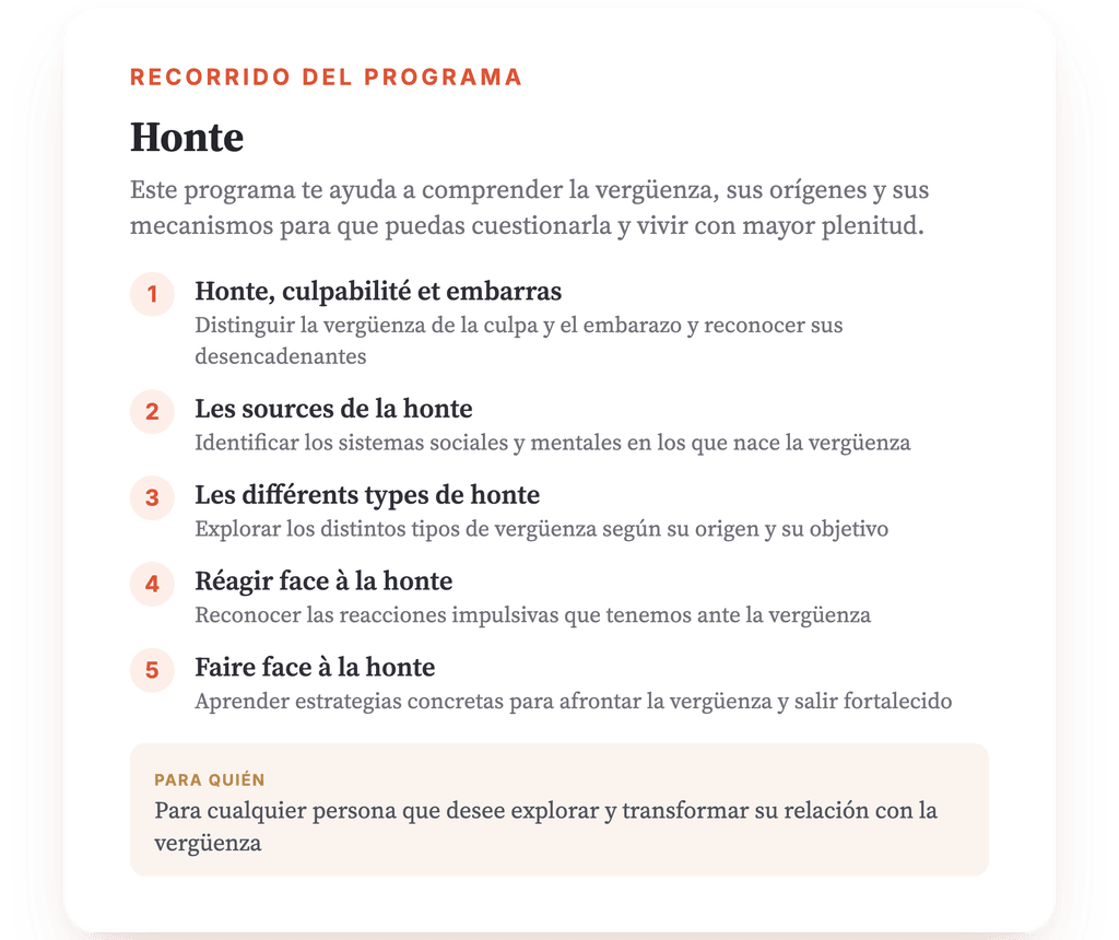 Resumen del programa · Mapa general del programa