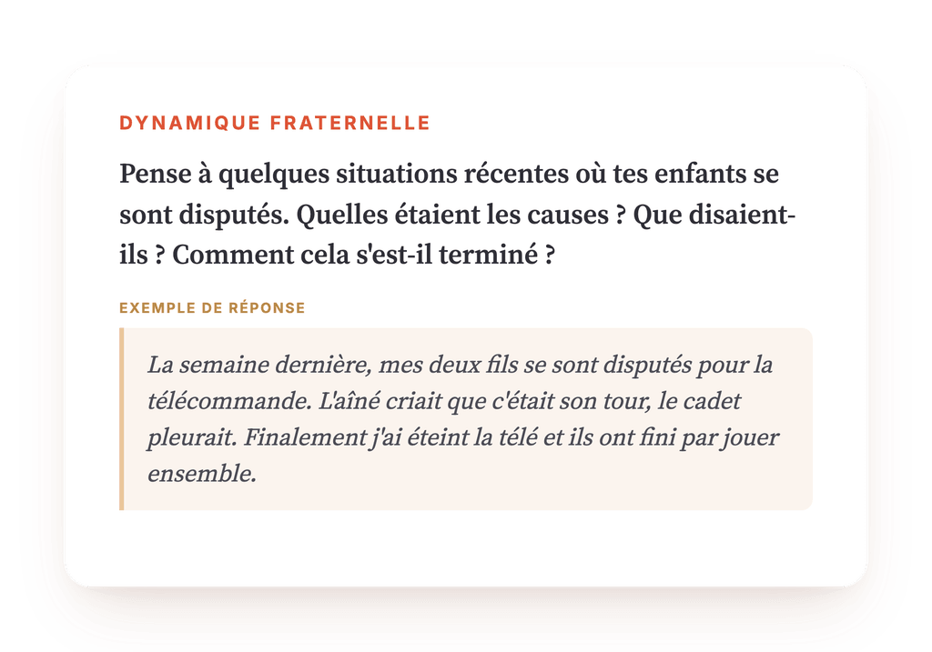 Aperçu, un extrait d'une étape du programme