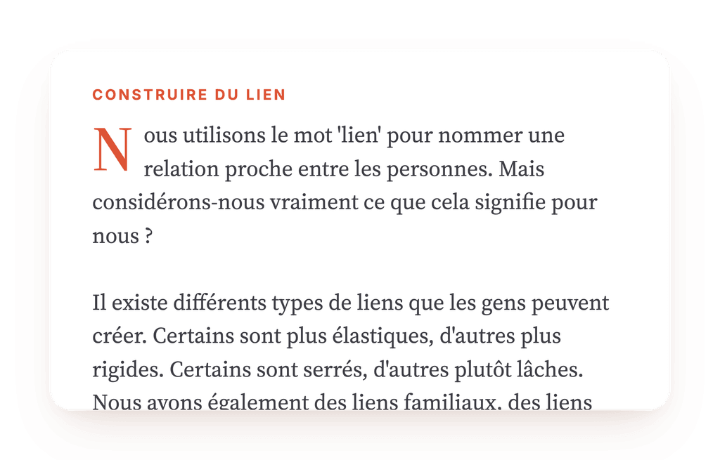 Aperçu, un extrait d'une étape du programme