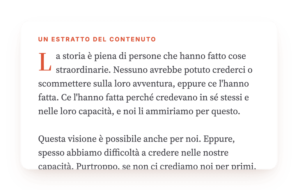 Anteprima, un estratto di una fase del programma