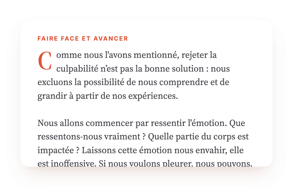 Aperçu, un extrait d'une étape du programme