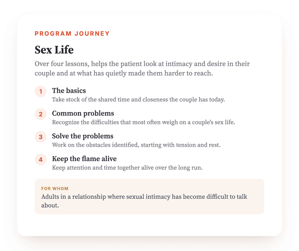 Program overview · The map of the program, lesson by lesson.