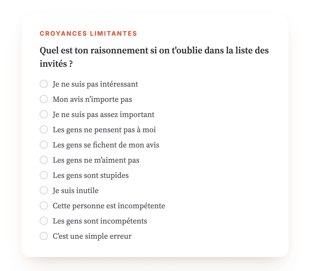 Aperçu, un extrait d'une étape du programme