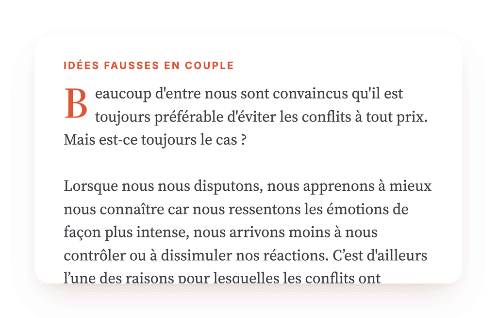 Aperçu, un extrait d'une étape du programme