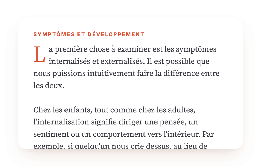 Aperçu, un extrait d'une étape du programme