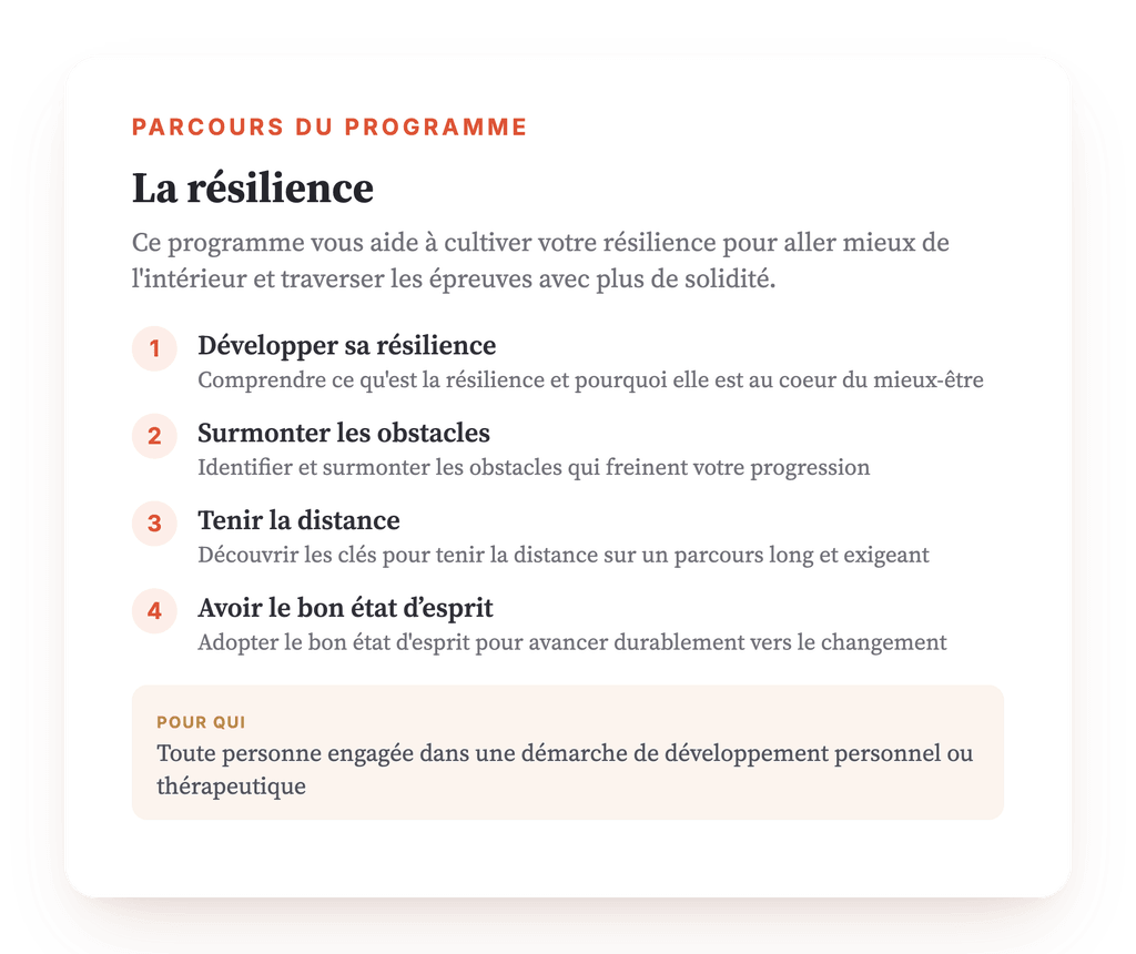 Vue d'ensemble du programme · Carte du programme : aperçu général