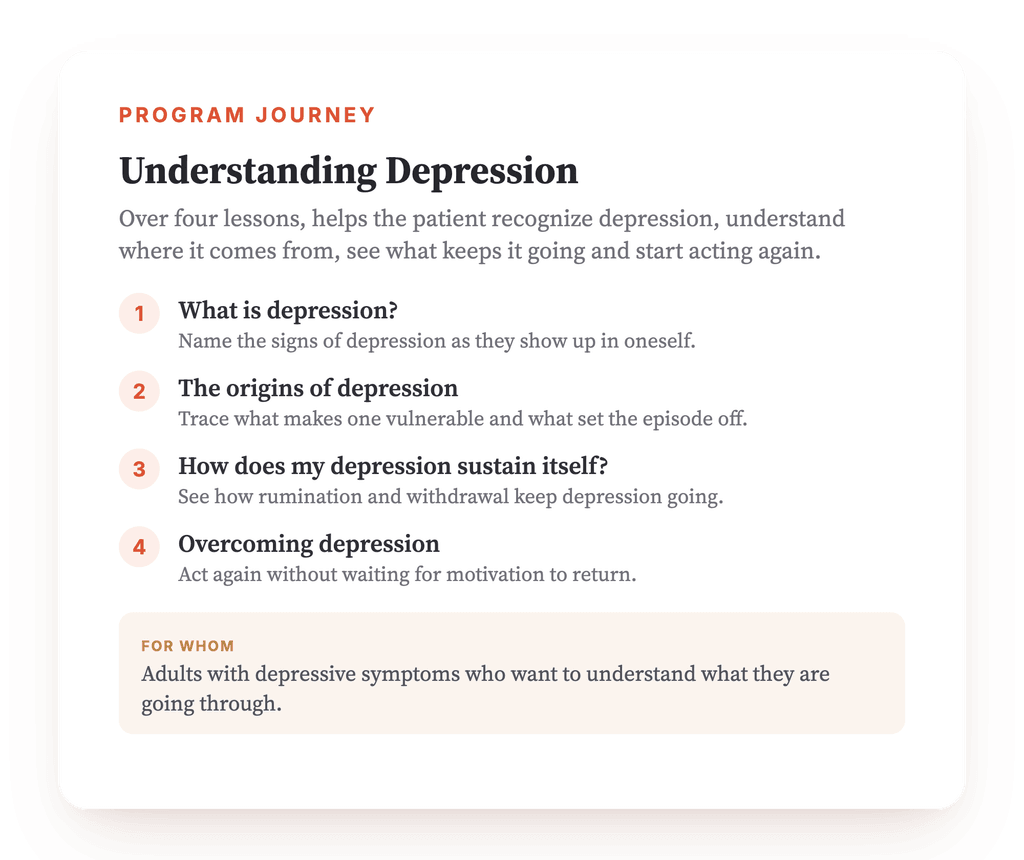 Program overview · The map of the program, lesson by lesson.
