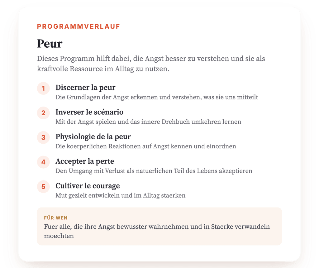 Programmübersicht · Programmübersicht und Kursplan
