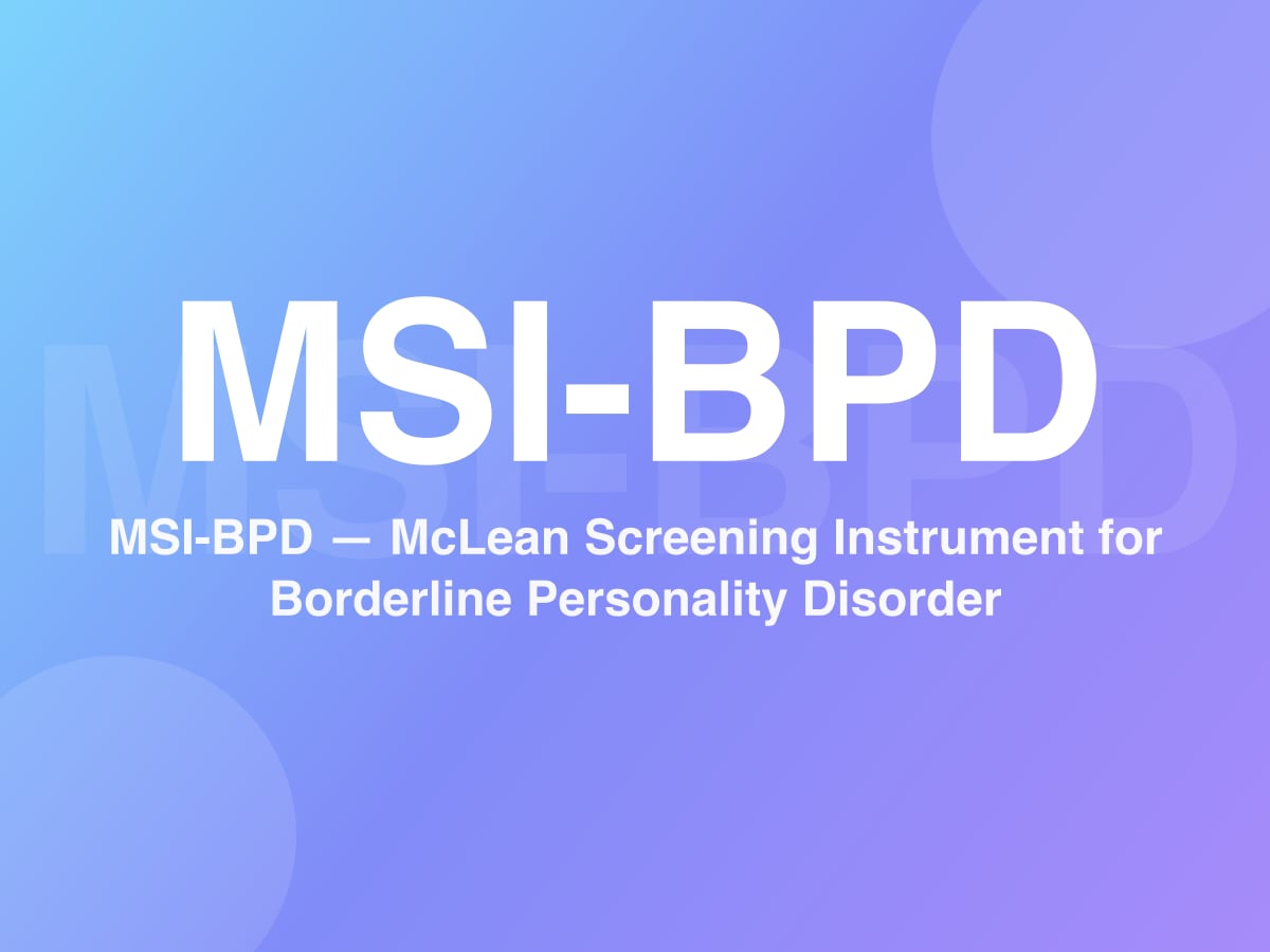 Instrumento de Detección de McLean para el Trastorno Límite de la Personalidad (MSI-BPD)