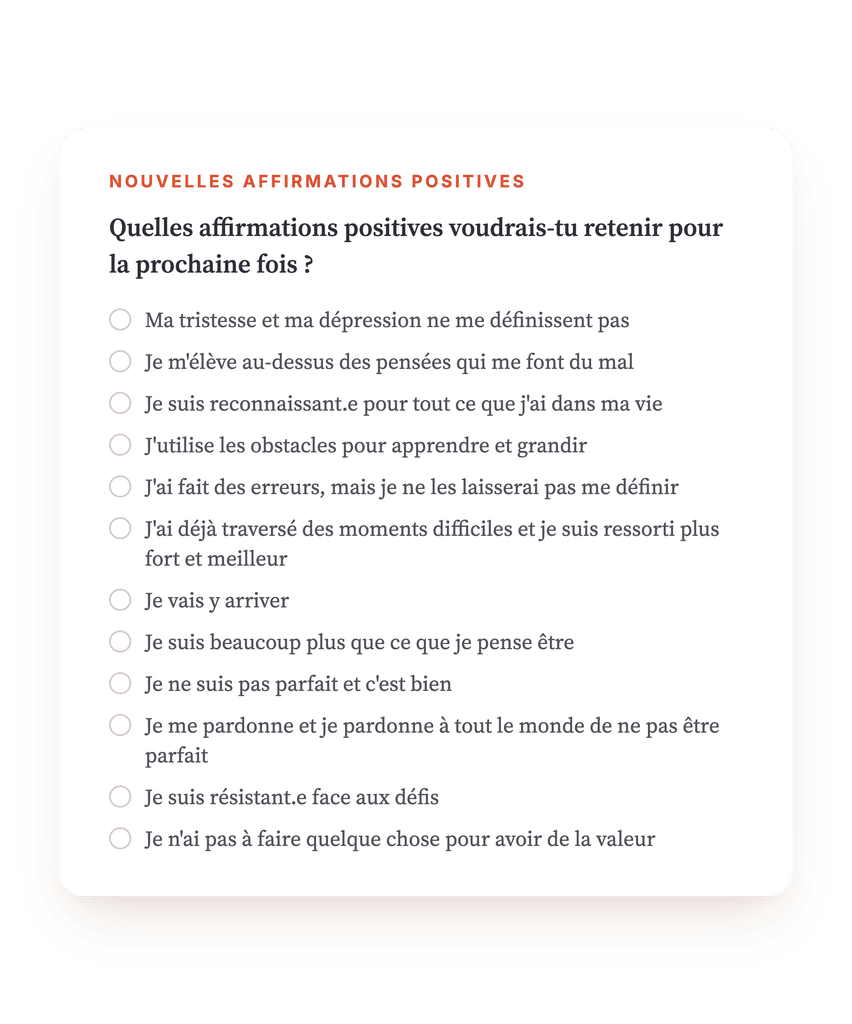 Aperçu, un extrait d'une étape du programme