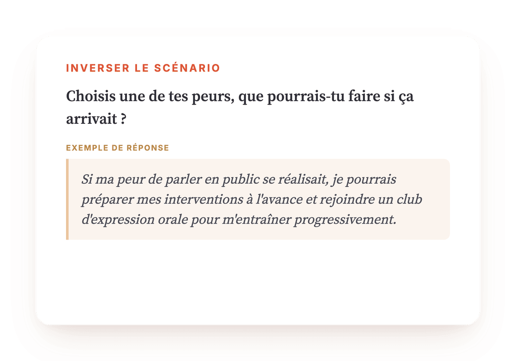 Aperçu, un extrait d'une étape du programme