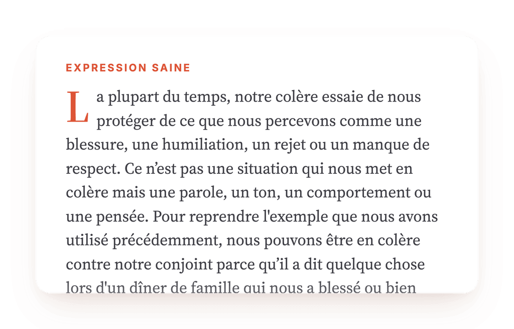 Aperçu, un extrait d'une étape du programme