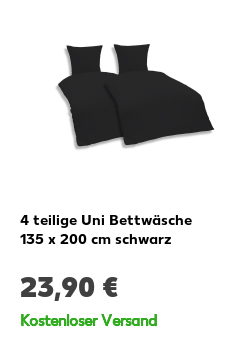 4 teilige Uni Bettwäsche