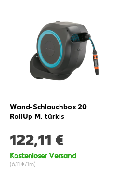 Wand-Schlauchbox 20 RollUp M, türkis