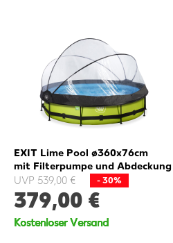 EXIT Lime Pool ø360x76cm mit Filterpumpe und Abdeckung