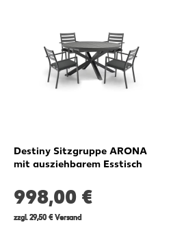 Destiny Sitzgruppe ARON mit ausziehbarem Esstisch