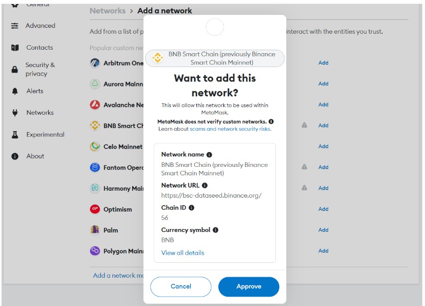 connect binance smart chain to metamask