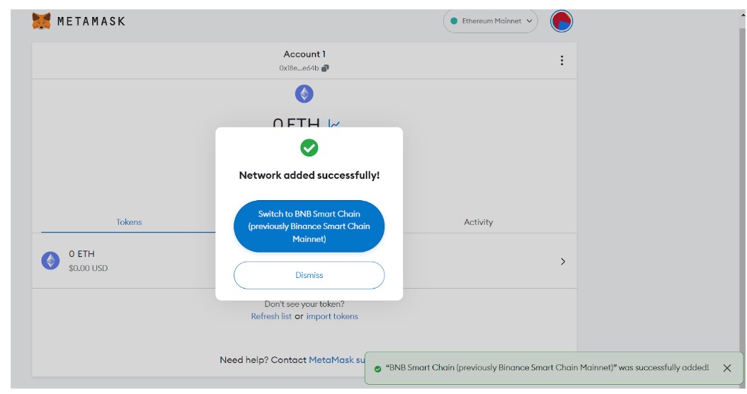 connect binance smart chain to metamask