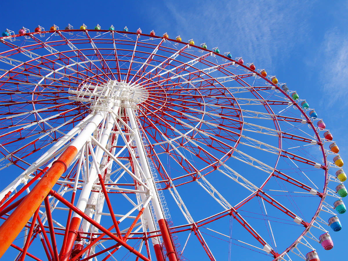Nゲージ Ferris Wheel 赤い色ゴンドラ　まとめ3点 Odaiba Tokyo Palette Town Giant Sky Wheel E-Tickets -Rakuten