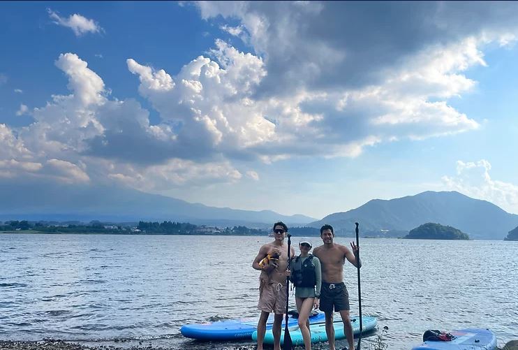 山梨 河口湖 SUP体験うの島往復プラン予約＜カップル／愛犬連れOK＞
