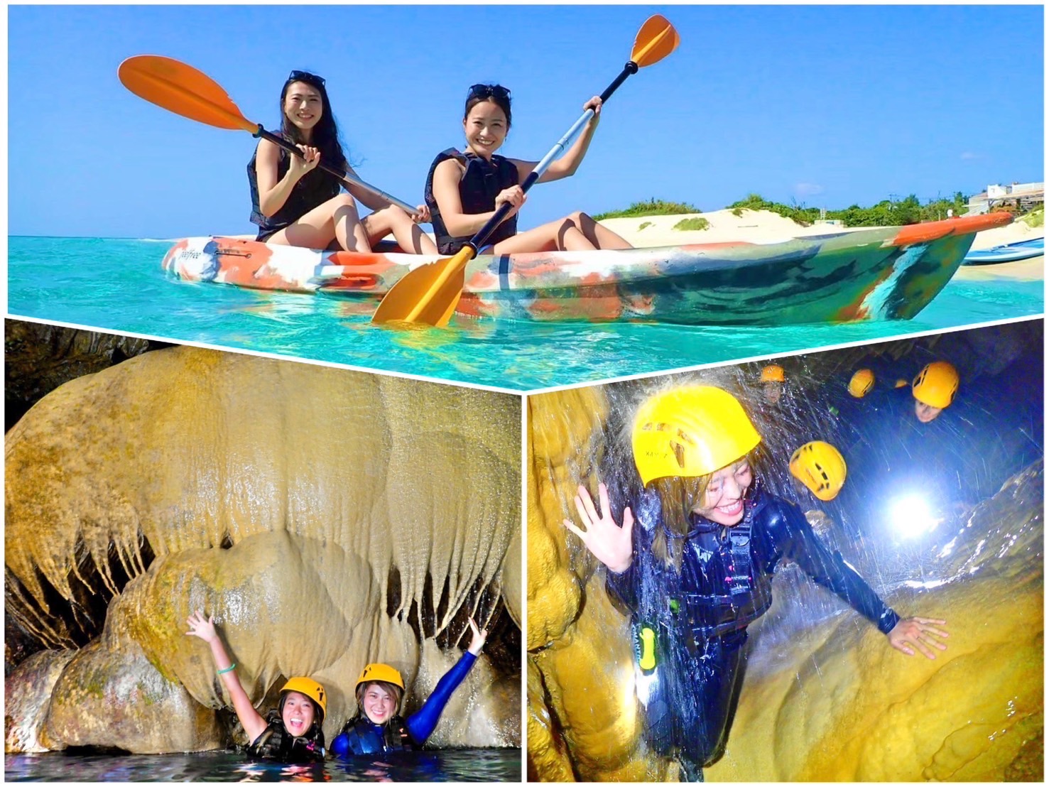 Miyako island/Half Day】 Pumpkin Cave Caving & Sea Kayaking