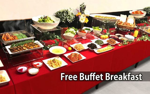 豪華なビュッフェスタイルの朝食!