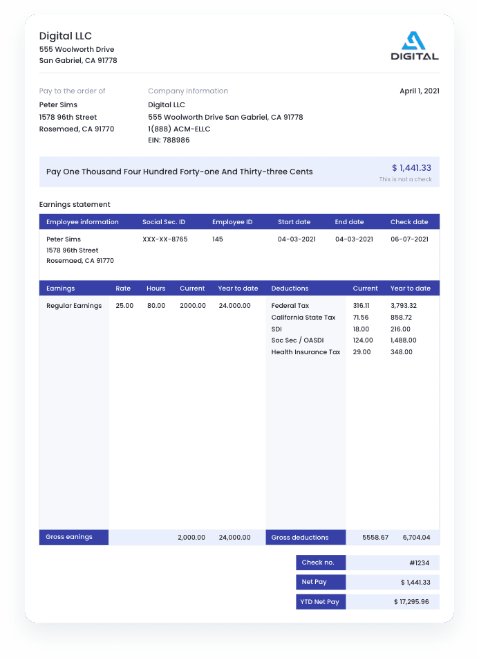 Instant Paystub Generator 