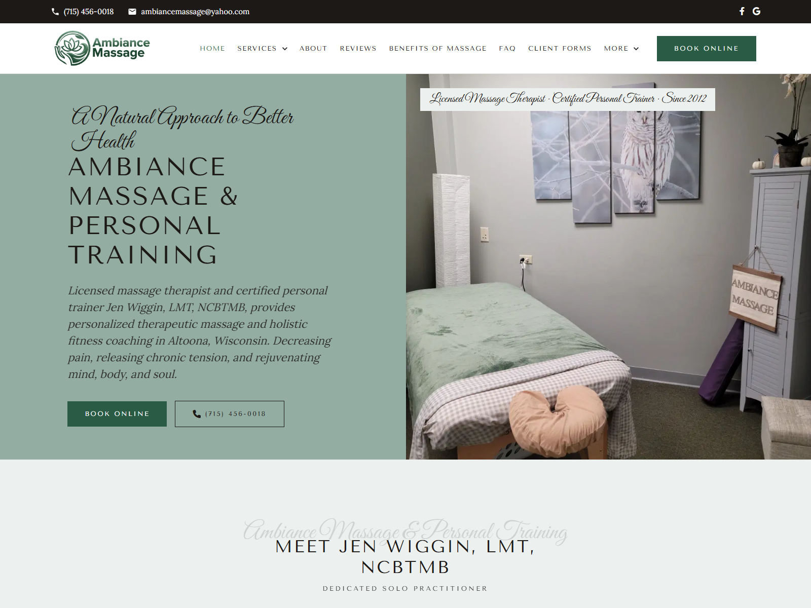 Business website screenshot