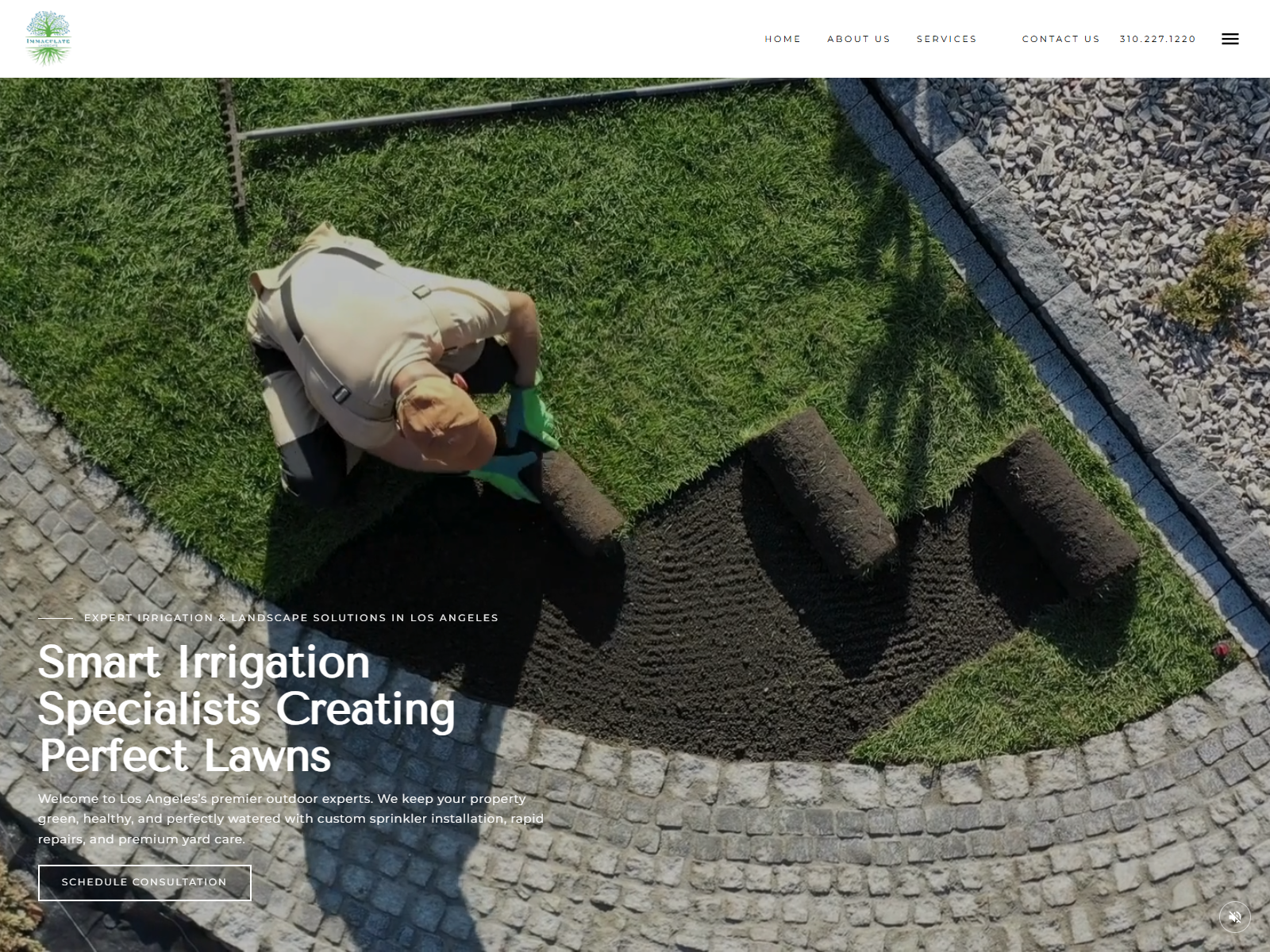 Immaculate Landscape Inc. website screenshot