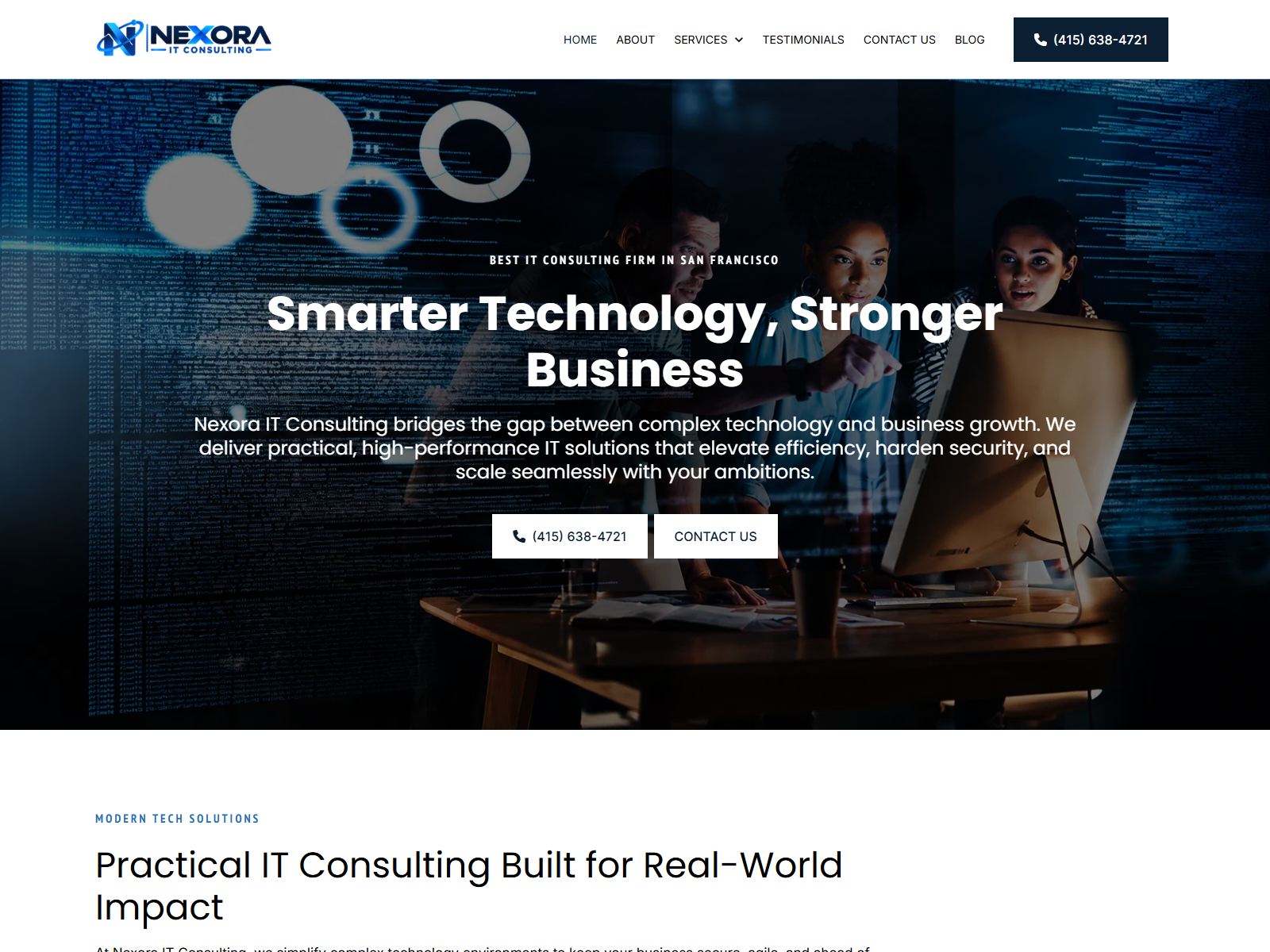 Nexora IT Consulting website screenshot