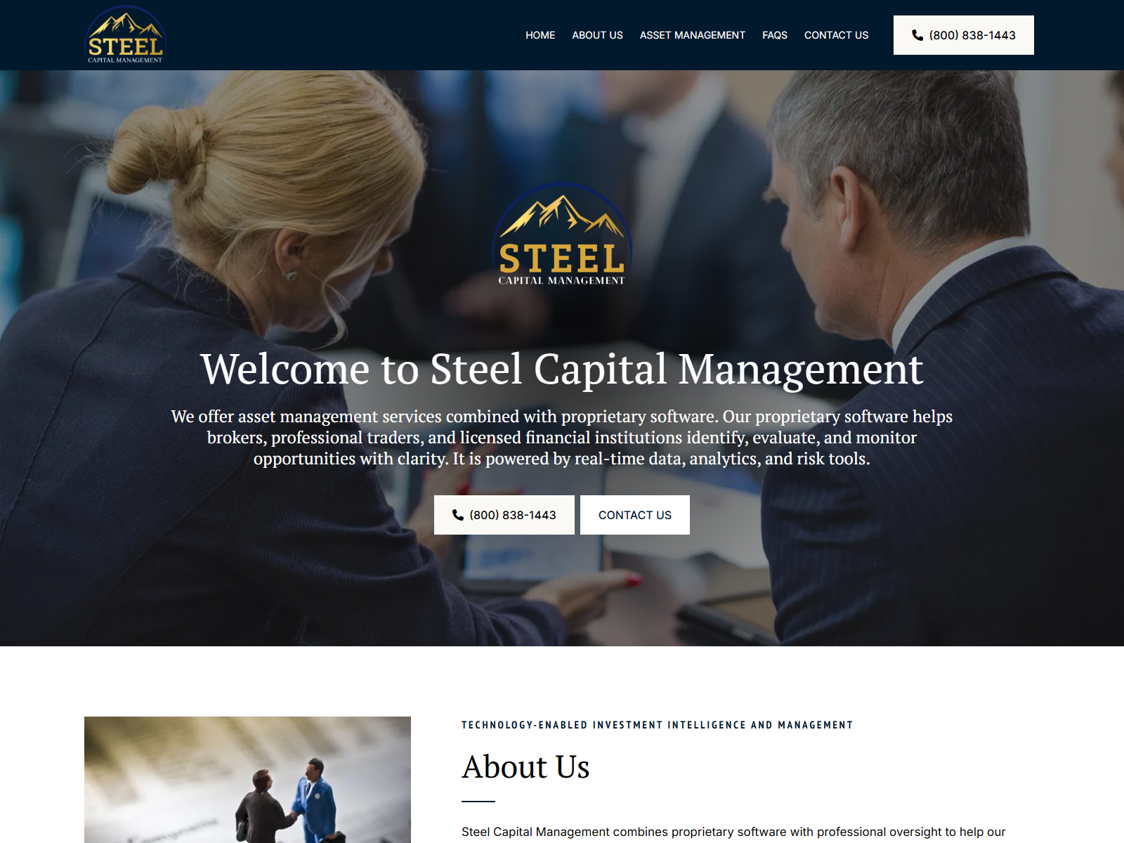 Steel Capital Management website screenshot