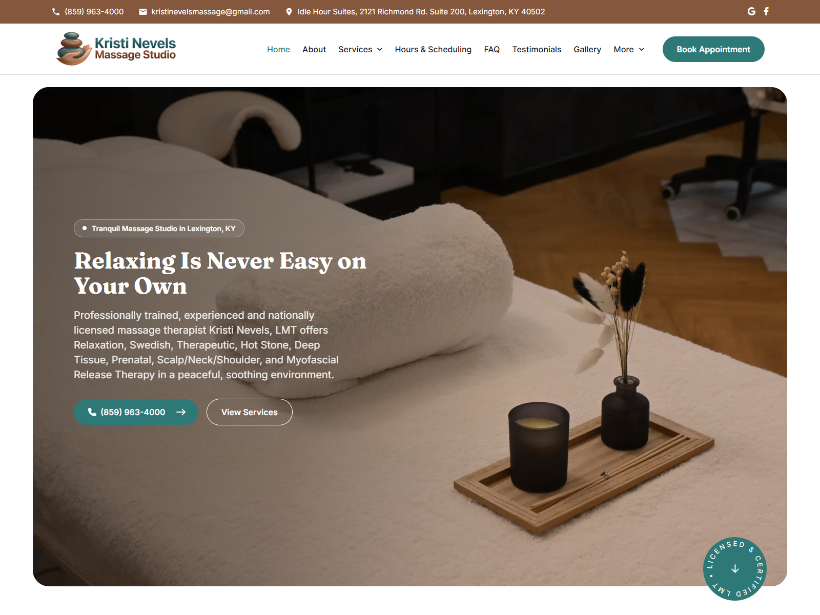 Business website screenshot