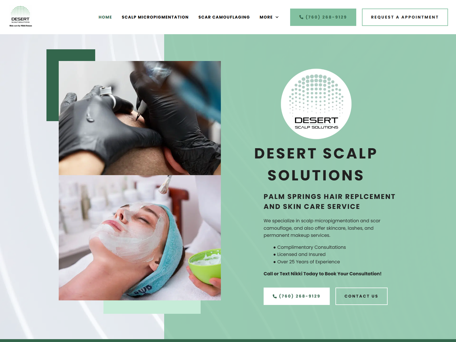 Desert Scalp Solutions website screenshot