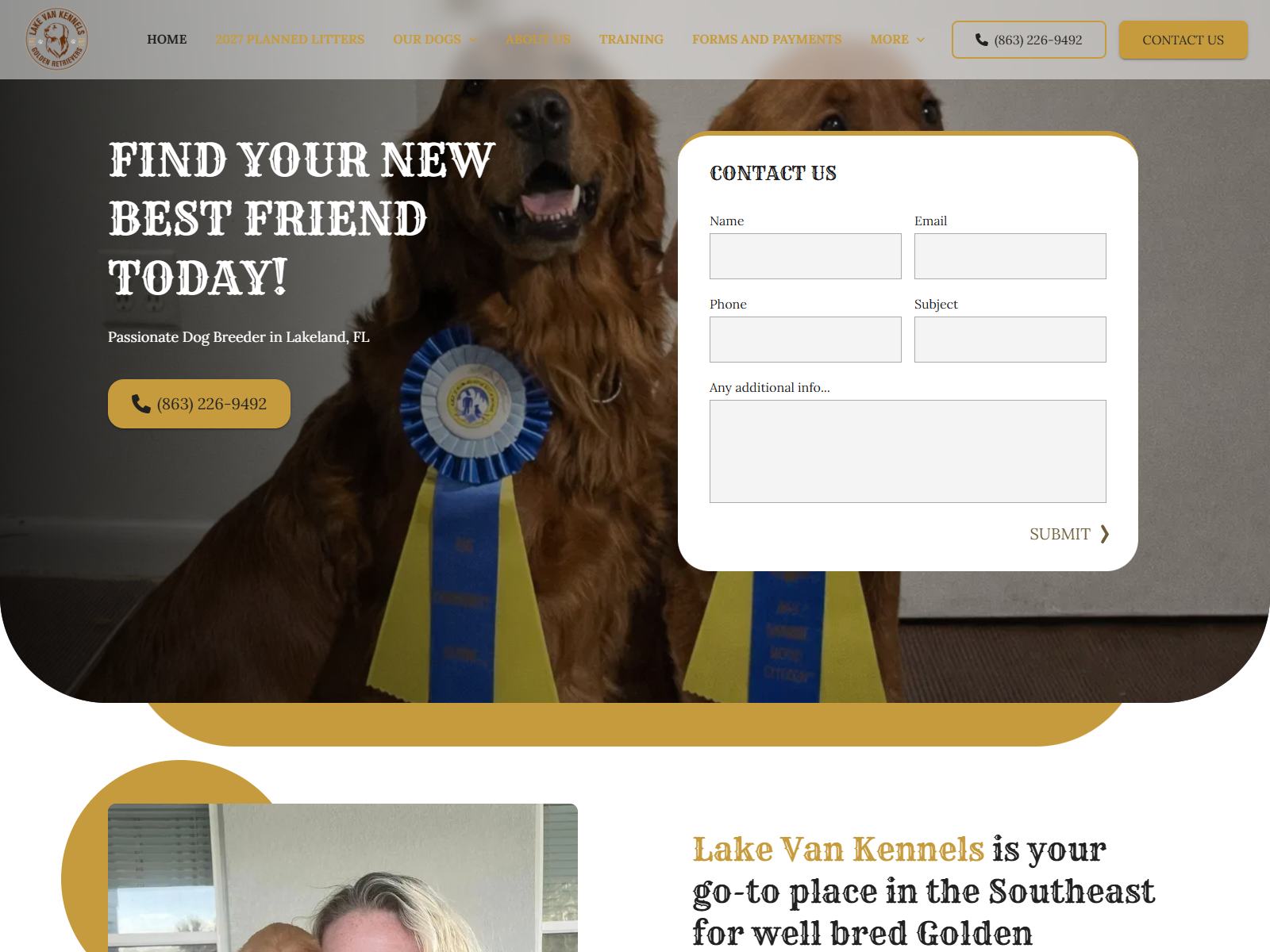 Lake Van Kennels website screenshot