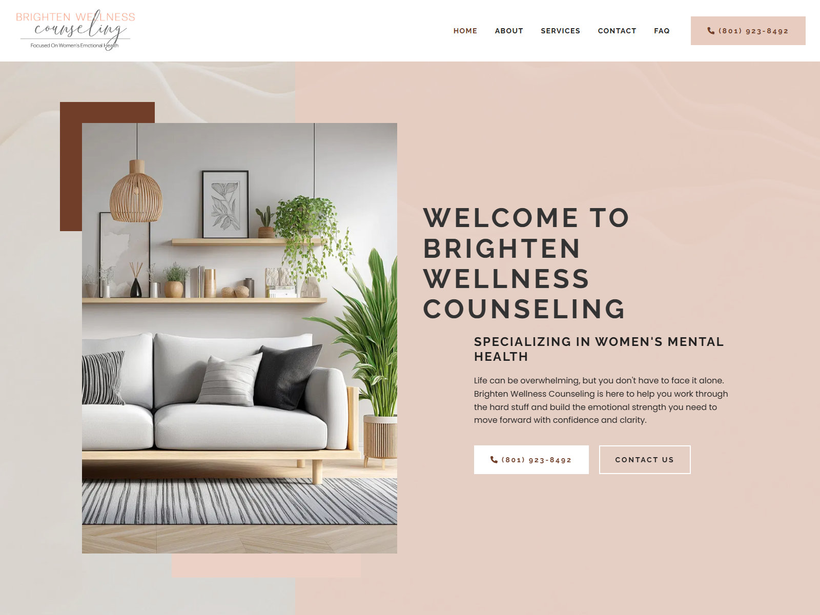 Brighten Wellness Counseling website screenshot