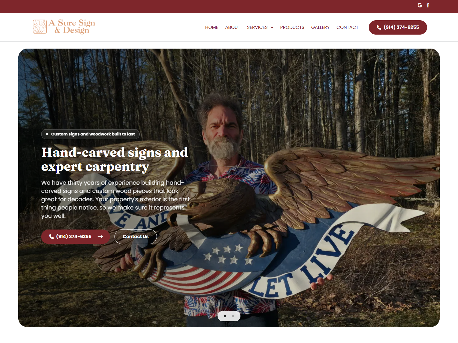 Business website screenshot