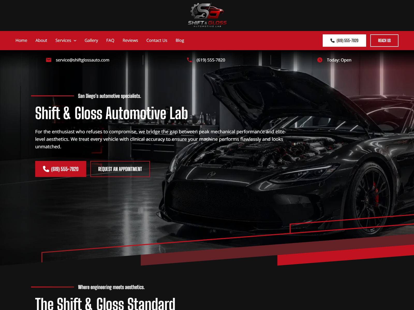 Shift And Gloss website screenshot