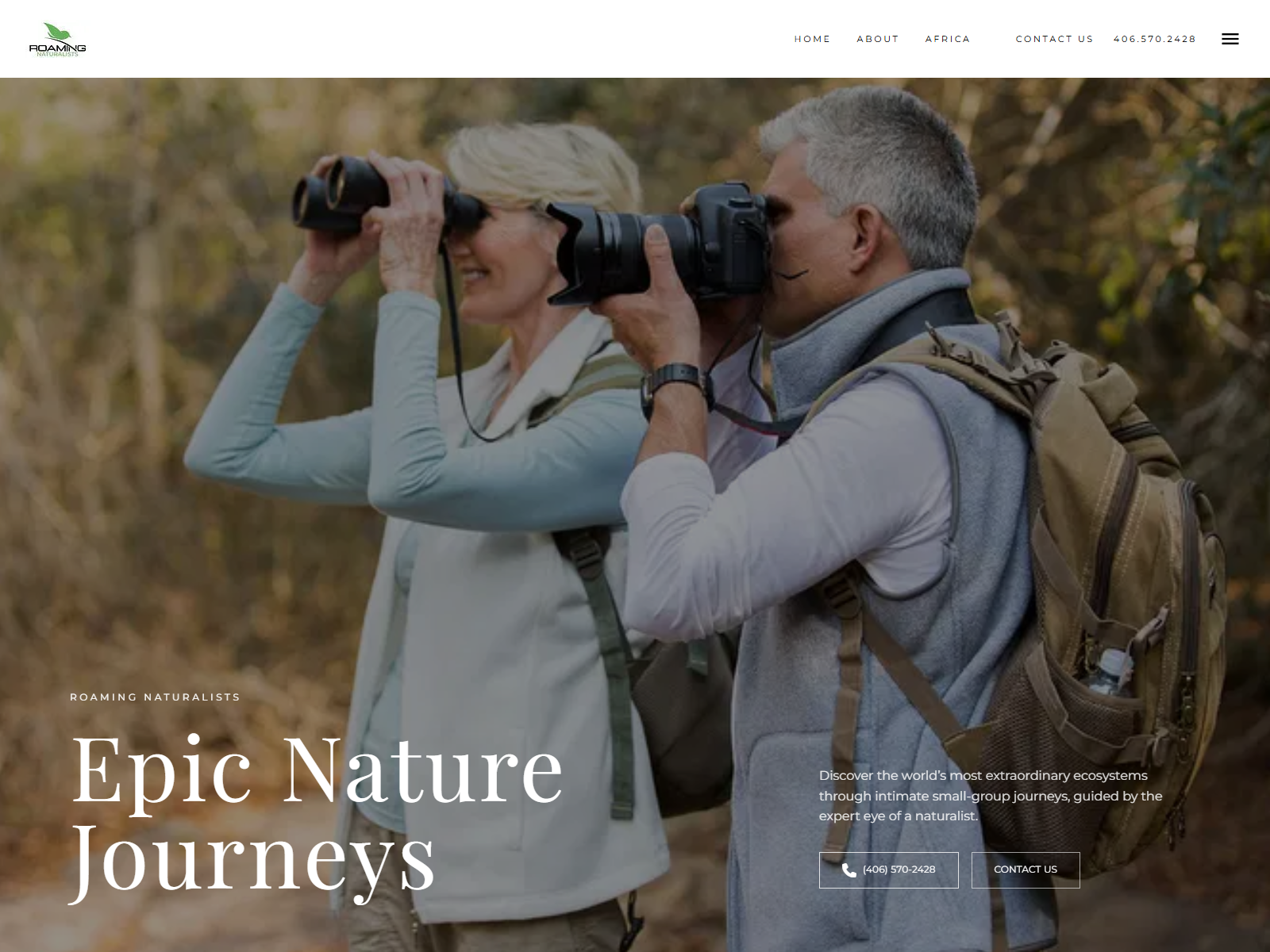 Roaming Naturalists website screenshot