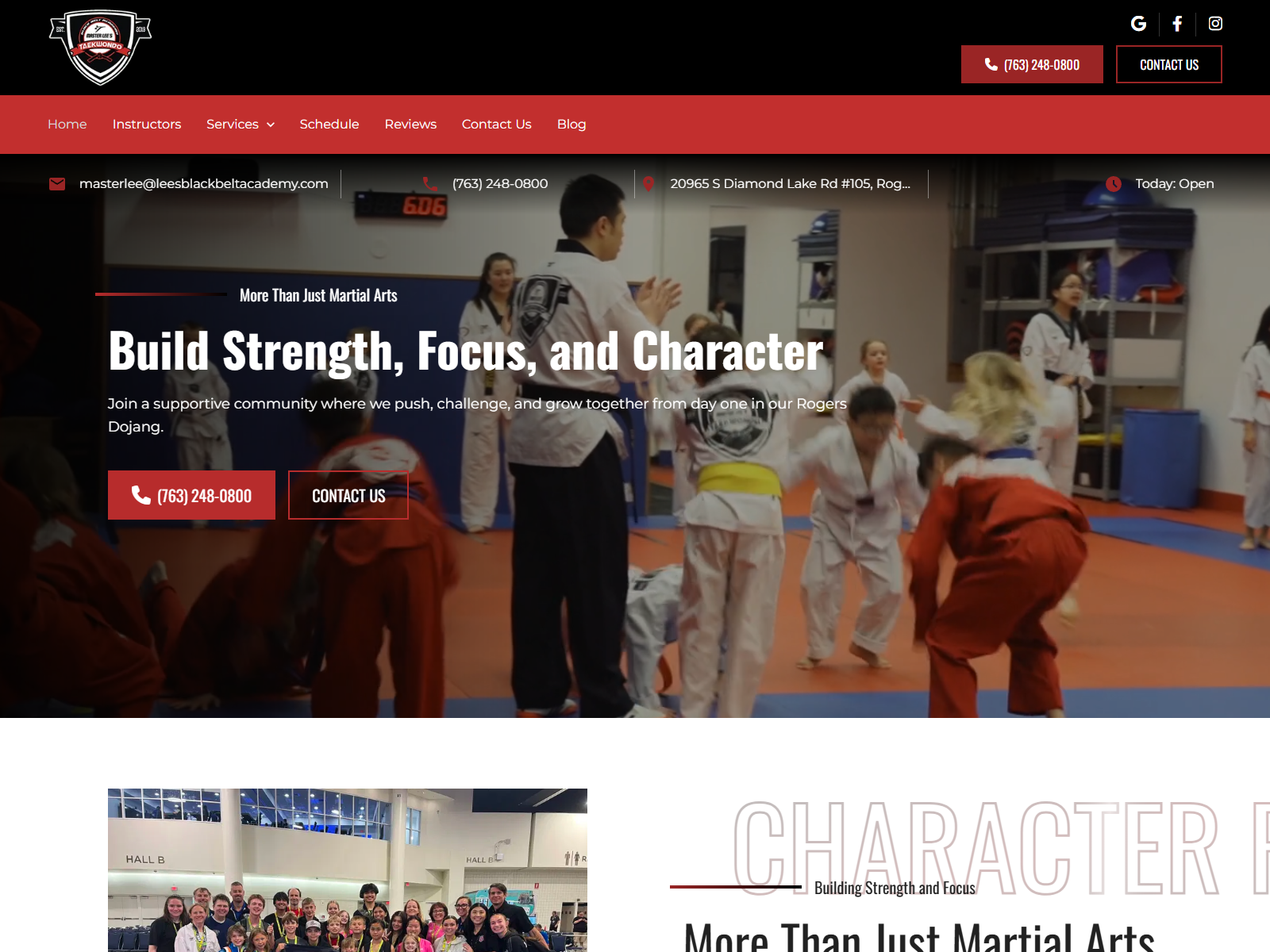 Business website screenshot