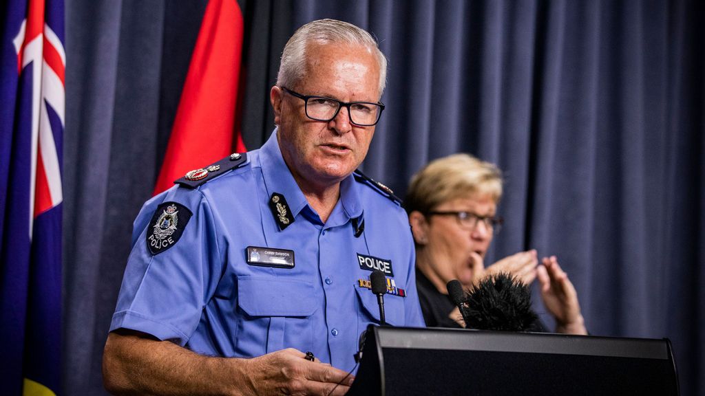 Police Commissioner Chris Dawson highlighted a siege at a pharmacy south of Perth in April which led to Tactical Response Group officers being sent in. (Tony McDonough/POOL/AAP Image)