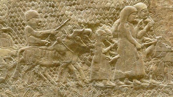 Stone carved relief depicting prisoners captured after the attack on Lachish. Assyrian, about 700-692. This panel, show an important incident during Sennacherib's campaign of 701 BC, the capture of Lachish in the kingdom of Judah. UNIVERSAL HISTORY ARCHIVE/UNIVERSAL IMAGES GROUP VIA GETTY IMAGES