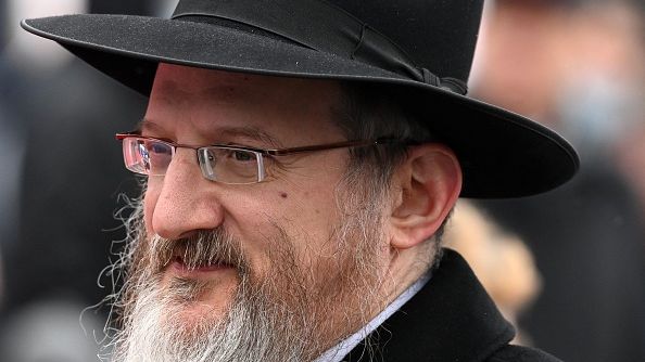 Chief Rabbi of Russia Berel Lazar attends the Victory Day military parade at Red Square in Moscow on May 9, 2021. Russia celebrated the 76th anniversary of the victory over Nazi Germany. KIRILL KUDRYAVTSEV/AFP VIA GETTY IMAGES